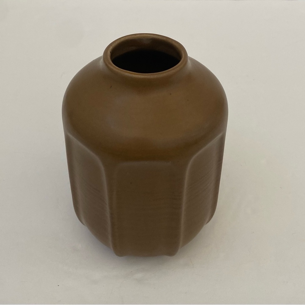 Hearth & Hand With Magnolia 5” Faceted Ceramic Vase Brown - Picture 4 of 5